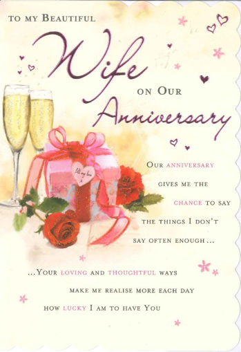 Picture of BRAUTIFUL WIFE ANNIVERSARY CARD